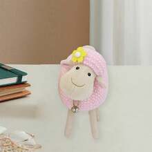 Muñeco de oveja de juguete, lindo peluche suave, adorno de escritorio con campana, regalo de cumpleaños para niños y adultos. - Rosa - Ver 4