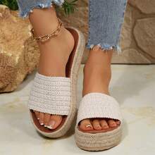 Sandals For Women Lightweight Bohemia Wedge Slide Beach Summer Casual - Màu be - Xem 4