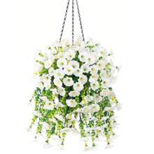 4 Stücke Künstliche Hängeblumen, Seide in gemischten Farben, geeignet für Hochzeit, Zuhause, Büro, Gartendekoration, Künstliche Blumen mit Eukalyptusblättern, UV-beständige realistische Hängepflanzen für Hochzeitsbogen, Wand, Garten, Schlafzimmer, Büro Outdoor, Partydekoration