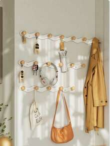 1pc Wall-Mounted Drill Hook Hanger, Multi-Functional Bathroom Hanger, Door Back Hook, Aluminum Alloy Bathrobe Hook, Key Hanger, Kitchen And Bathroom Storage Rack - Multicolor - View 6