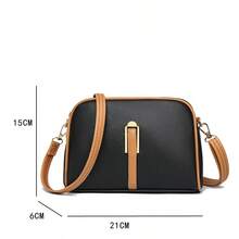 Bolsas de dama casuales de PU negra pequeño 2 capas - Negro - Ver 6