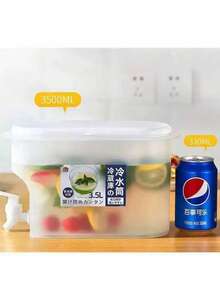 1 件装带水龙头的塑料饮料分配器，大容量饮用水容器，带水龙头，适用于冰箱，茶/柠檬水壶，家居用品