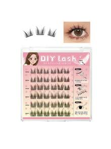 LASHIDOL 30 簇无胶睫毛延长，柔软自然假睫毛 DIY 套装，适合初学者且可重复使用 - 黑色 - 查看 15