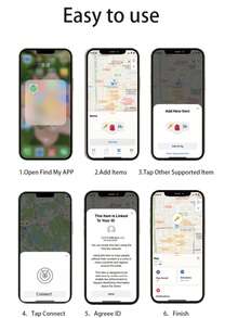 Rastreador de tarjeta delgada inteligente 2025 compatible con iOS (solo compatible con Apple iOS), anti-pérdida para billetera, rastreador de artículos clave para etiquetas de equipaje, pasaportes, portátiles, bolsas y talla grande - Negro - Ver 5