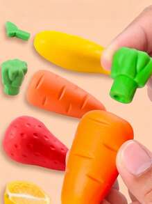 10pcs Giant Fruit Eraser, Creative And Cute Mango, Strawberry And Carrot Eraser, Wipe Clean Without Leaving Any Trace