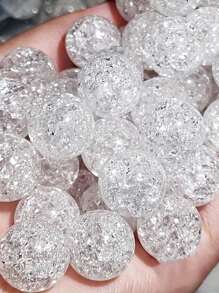 100pcs 4/6/8/10mm Creative White Glass Cracked Beads,Suitable For Women, DIY Bracelets,Necklaces,Jewelry Materials,Suitable For Holiday Beading