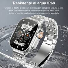 Reloj inteligente 10+1 Ultra, reloj deportivo multifuncional autoalimentado, reloj digital, carga inalámbrica y llamadas Bluetooth, seguimiento de hasta 100 modos deportivos, compatible con Android e iOS, unisex - Plateado - Ver 3