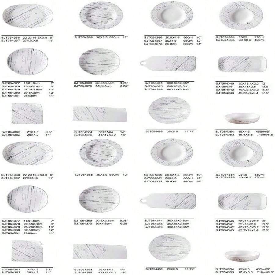 SHINING Marble Pattern Ceramics Dinner Dishes Set Dinnerware Tableware Dishwasher Safe Steak Dinner Plate Soup Plat Flat Plate Bowl (12" Flat Plate) - 12 Flat Plate - View 1