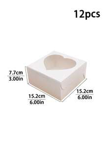 3 قطع/6 قطع/12 قطعة علبة كيك مع نافذة شفافة، علبة مافن، علبة تغليف كب كيك ورقية، علبة طلب الخبز، علبة تارت، علبة معجنات، علبة تغليف بسكويت وكيك، علبة مافن، علبة معجنات، كيك بشكل نجمة الثلج - أبيض - مشاهدة 18