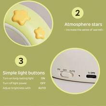 1 件睡猫夜灯，USB 可充电伴侣睡眠灯，3 档调光台灯，3 级亮度调节柔光，办公室减压灯，装饰性可爱睡眠床头灯，适用于卧室、客厅、节日礼物