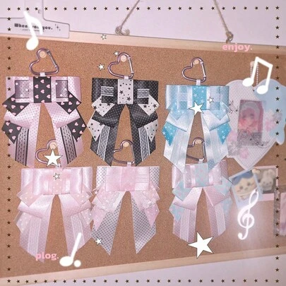 千禧风波点蝴蝶结包包挂件-追星女孩和男孩包包装饰挂件-徽章包包配件-原创百搭徽章支撑Ita包包配件蝴蝶结-Lolita装饰头饰边夹