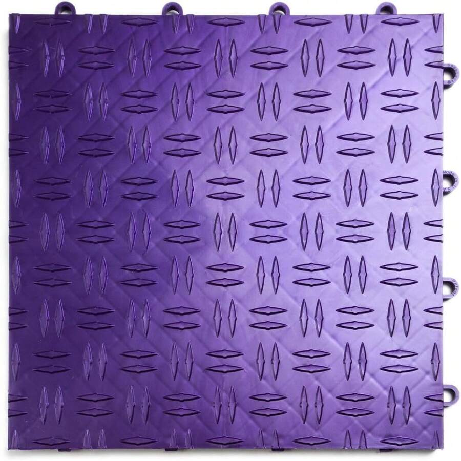 Big Floors GarageTrac Diamond, Interlocking Non-Slip Garage Flooring Tile, Durable, Modular, Heavy-Duty Copolymer, Easy Install (48 Pack), Graphite - Purple - View 1