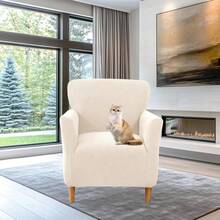 Local Delivery - Banquet Armchair Slipcover Printed Chair Covers With Arms Stretch Club Chair Slipcover Soft Armchair Sofa Covers Anti-Slip Furniture Protector For Dogs Pets Home Living Room Decor, 14 - 03 - 查看 11