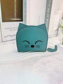 Cartera con diseño en forma de gato de dibujos animados, monedero de mujer con múltiples ranuras para tarjetas, monedero de moda lindo de piel sintética, bolsa para tarjetas de gato para mujeres, pequeña y portátil, paquete de tarjetas con múltiples ranuras, hay múltiples colores para elegir, un pequeño regalo para familiares, amigos y seres queridos, y seres queridos para estudiantes, hombres, mujeres en el viaje diario, vacaciones, viajes, regalo de cumpleaños para novia, madre