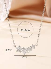 1 pièce Collier plaqué or blanc femme à motif floral arc-en-ciel, cadeau élégant et polyvalent pour petite amie, meilleure amie, voyage