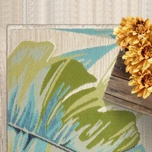 5'x7' Woven Tropical Oasis Outdoor Rug - Multicolor - View 5