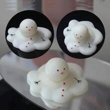 1 pieza Molde de vela de muñeco de nieve que se derrite para Navidad, molde de silicona para manualidades, yeso, resina, jabón hecho a mano
