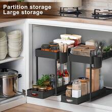 Under Sink Organizer, Bathroom Cabinet Organizer, Under Sink Organizers And Storage For Bathroom & Kitchen - Black - View 5