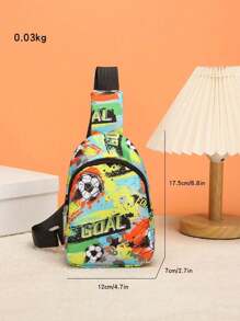 3PCS Back To School Backpack Travel Bag, Fashionable And Casual Cute Cartoon Football Print Travel Bag, Including Chest Bag, Luggage Bag, Clothing Storage Bag, Large Capacity Combination Bag. Suitable For Daily School, Very Suitable For Campus, Class, Photo, And Birthday Gifts For Friends. Suitable For Daily Business Trips, Outdoor Travel, Going Out, Outdoor Leisure Sports And Other Daily Use. Zipper And Print Positions Are Random.