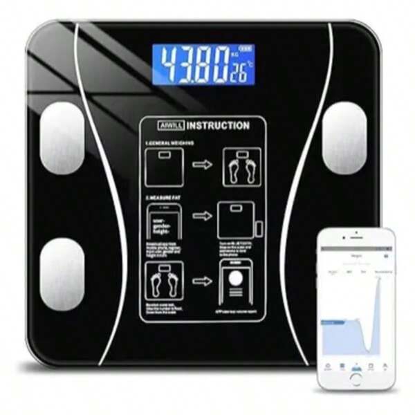 Balança Titanium Digital Bioimpedância Bluetooth Cor Preto