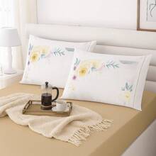 Sheet Set With Printed Pillowcase, Satin Touch Micropercale, 400 Thread Count, Stick Stitch