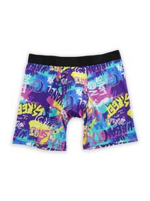 10 Pieces Of Random Graffiti And Christmas Style Underwear, Men's Classic Boxer Briefs Set With Snowman, Reindeer And Santa Claus Patterns, Comfortable And Soft, Close-Fitting Skin-Friendly Underwear Suitable For Christmas Gifts