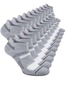 10 Pares de Calcetines de Tobillo con Amortiguación para Hombre para Verano, Calcetines de Corte Bajo Cómodos y Transpirables para Casual, Deportes y Ocio, que se pueden Usar, Paquete de 10 Pares de Calcetines de Tobillo con Acolchado para Hombres