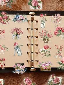 50pcs/Pack Transparent Floral Theme Stickers, Combination Of Roses And Letters, Suitable For Scrapbooking DIY, Planner, Sticker Album, Water Bottle, Notebook, Tablet, Luggage, Back To School Rewards, Etc. - Multicolor - View 10
