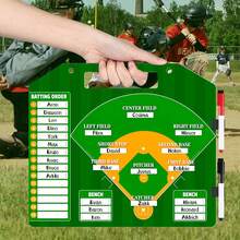 Magnetic Baseball Lineup Board, Professional Softball & Baseball Lineup Board For Dugout, Baseball Clipboard For Coaches With 40 Magnetic Lineup Cards And High-End Markers - Green - View 4