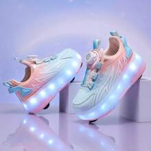 LED Light Up Roller Shoes, Removable Wheels, Leisure Sports Shoes, Quick Skating, Brakes, Ideal Gift For Boys And Girls