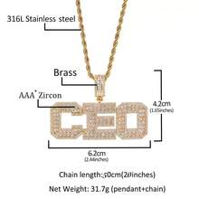 Dây chuyền mặt chữ vuông nhỏ đính đá Cubic Zirconia thời trang, đa năng, trang sức Zirconia bằng đồng dành cho nam giới. - Nhiều màu - Xem 4