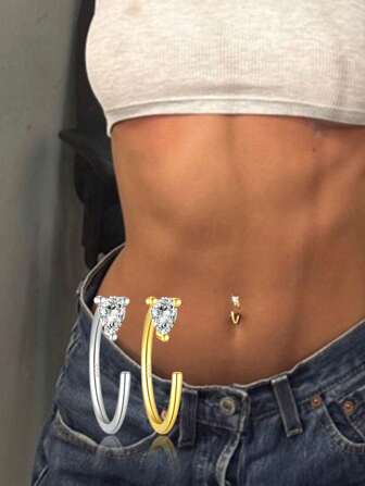 S925 Sterling Silver Belly Nail, Simple Style, Belly Buckle, Belly Ring, Suitable For Women's Daily Wear, Travel Gift