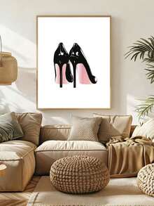 1 件浅粉色墙壁艺术、少女时尚海报、送给她的礼物、更衣室装饰、梳妆台艺术、帆布印刷海报、适用于客厅、卧室、餐厅、厨房、工作室等，无框