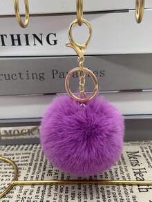 1 件多色 8 厘米蓬松毛球 Pom Pom 钥匙扣，柔软仿毛球汽车钥匙扣，汽车钥匙扣钥匙扣女士包包吊坠，包包配饰，返校礼物 - 彩色 - 查看 12
