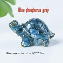 1 件天然水晶碎片树脂模具乌龟雕像疗愈宝石金箔奥根乌龟雕像雕塑口袋石适用于家庭办公室风水装饰收藏饰品