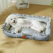 سرير حيوان أليف قطعة واحدة، سرير قطط مقاوم للانزلاق ومقاوم للرطوبة، مناسب للكلاب متوسطة وصغيرة الحجم، سرير كلاب مبرد قابل للتهوية لراحة قصوى في الصيف، منطقة استرخاء مريحة وقادرة على مقاومة الحرارة لحيوانك الأليف، سرير كلاب مهوى من الدرجة الممتازة