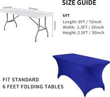 6 Pack Spandex Table Cover For 6FT Table Universal Fitted Stretch Tablecloth For Party, Banquet, Wedding And Events-Royal Blue - Blue - View 6