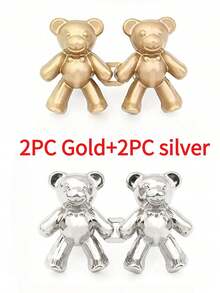 2pcs Bear Design Sewing Buckle - Silver - View 17