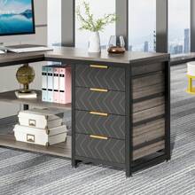 Tribesigns Tribesigns Schreibtisch mit 4 Schubladen, L-förmiger Computertisch mit 2 Ablagen, Reversible Eckschreibtisch für Büro,Arbeitszimmer, Wohnzimmer, Grau, 155*110*75cm