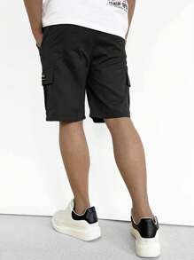 2pcs Teen Boys' Camouflage And Black Pocketed Utility Shorts For Casual And Outdoor Activities, Spring/Summer