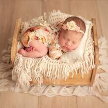 Soft Knitted Newborn Photography Tassel Backdrop Blanket, Vintage Boho Background Blanket, Newborn Photography Props Wraps Boy Girl Baby Posing Flokati Mat,Studio Shoot Accessories - Multicolor - View 2