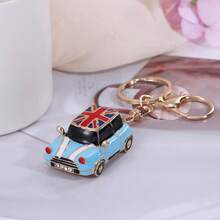 1 قطعة سلسلة مفاتيح معدنية مطعمة بالراين ستون بتصميم سيارة، قلادة حقيبة كورية أنيقة وإبداعية، هدية صغيرة، كرتوني، كاجوال، من سبيكة الزنك، إكسسوارات حقيبة صيفية أو عيد الميلاد، هدايا للمعلم والصديقة والأخت