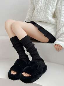 40/50/70厘米 1/2双 洛丽塔腿套 女士长袜 羊毛针织脚套 臂套 Y2K 秋冬袜 靴筒袜 - 保暖腿套 - 查看 8