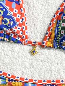 Women's Floral Print Sexy Micro Bikini Set - Multicolor - View 7
