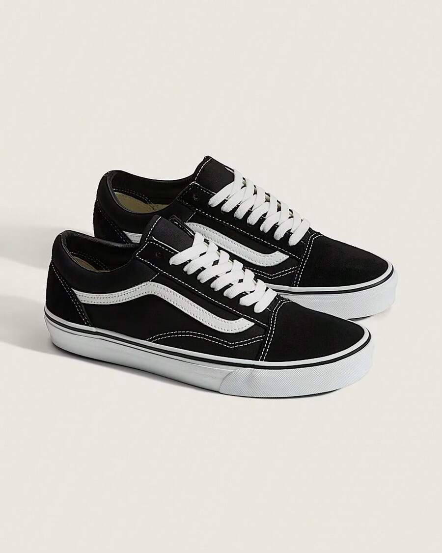 Vans Giày trượt ván Unisex Old Skool Đen/Trắng - Đen và trắng - Xem 1