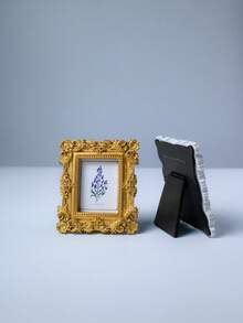 复古小金色相框 3.5 英寸巴洛克树脂 - 圣诞节万圣节派对礼品和婚礼纪念品，迷你相框散装套装（1/5/10 件）优雅家居装饰 - 白色 - 查看 6