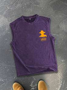 Camiseta de tirantes con cuello redondo y efecto desgastado para hombre Bounty Hunter - Morado - Ver 3