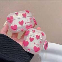 Valentines Heart-Shaped Earphone Protective Case Compatible With Airpods 2nd Gen Wireless Bluetooth Earphones, Soft Shell Pink Heart Design Compatible With Airpods Pro, AirPods 3, AirPods Pro 2/AirPods 4 - Multicolor - View 5