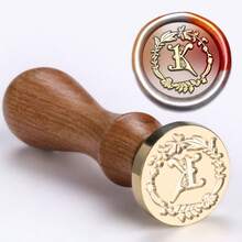 26pcs Floral Wreath & Letter Wooden Handle Stamp Set