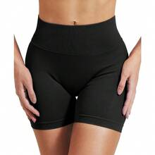 VOYJOY Women Workout Impact Shorts 3.6"/ 4.5"/ 6" Scrunch Butt Lifting Gym Seamless Booty Biker Shorts - Black - View 8